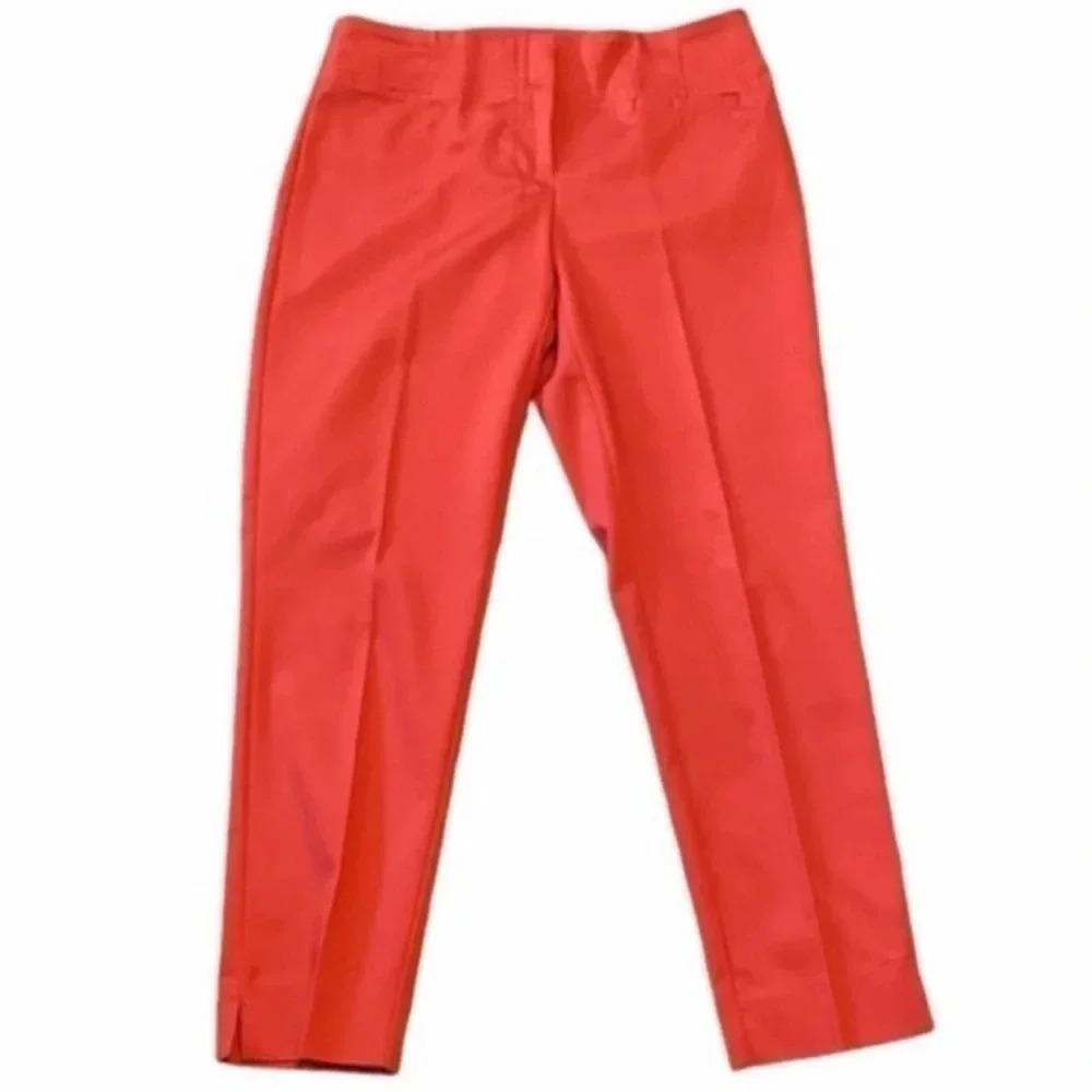Ricki’s Slim Fit Ankle  Slit Cropped Pants Cotton Sateen Burnt Orange Size 0 - Picture 16 of 16